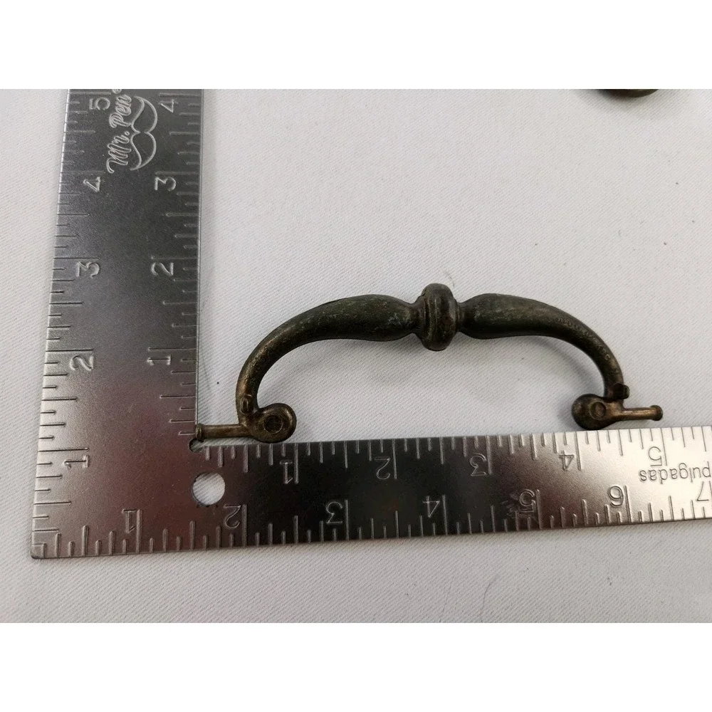6 Vintage Keeler Brass Company KBC Drawer Pulls Handles 502 Drop Bail Drawer
